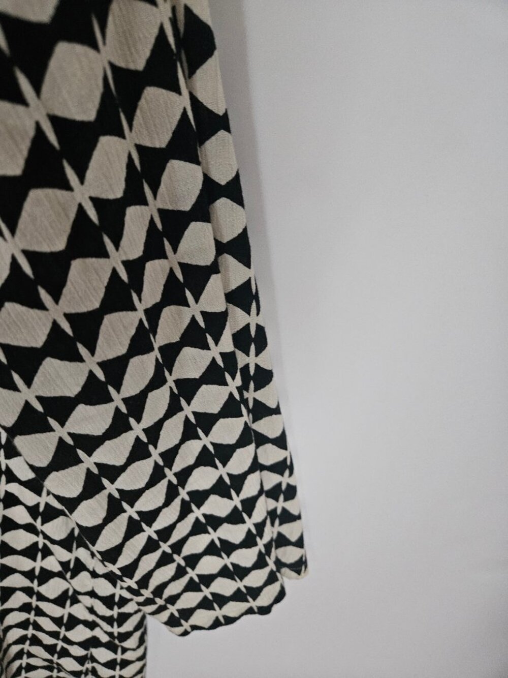 J.Crew Black White Geometric Crinkle Gauze Beach Tunic Swim Cover Up Sz XL - Picture 4 of 8